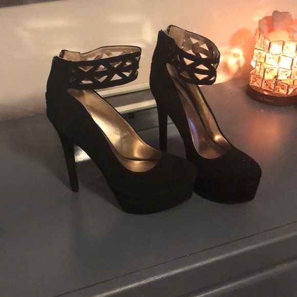 Charlotte Russe Shoes - Sexy black heels with ankle straps